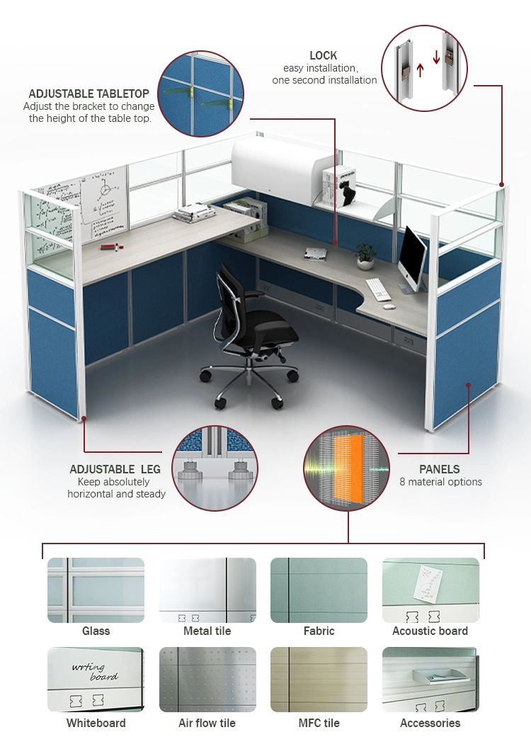 Promotion Workstation Partition Cubicle Table Panel Fabric Office Desk Office Furniture