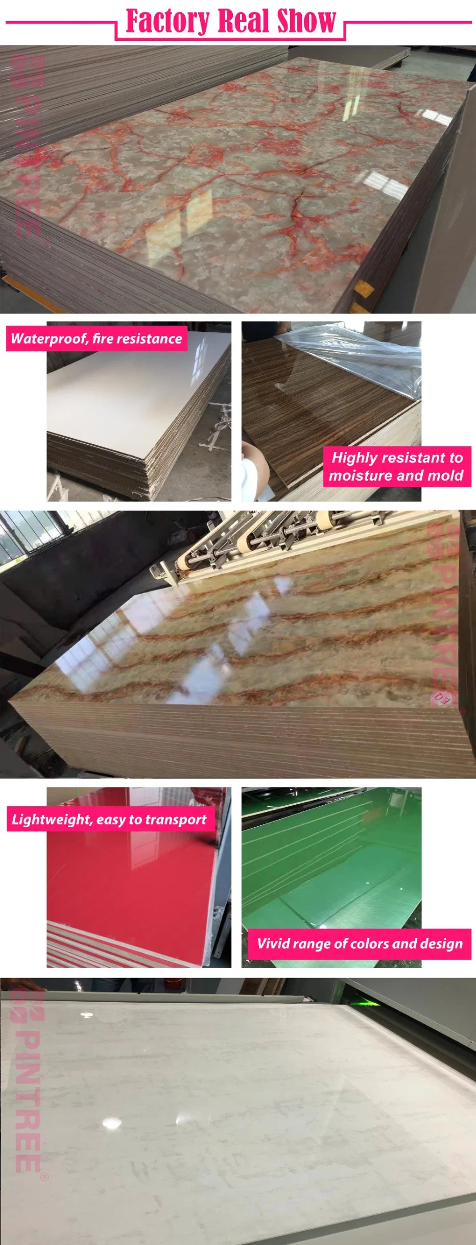 Low Price PVC Glossy Board High Gloss Acrylic Laminated Lightweight Plywood with Good Quality