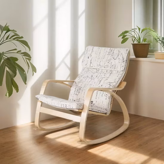 Komfort-Schaukelstuhl aus gebogenem Holz im modernen Stil